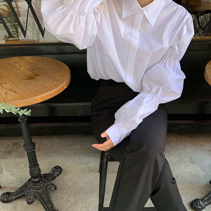 White Bell Sleeved Shirt