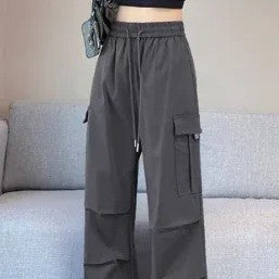 Grey Cargo Parachute Pant