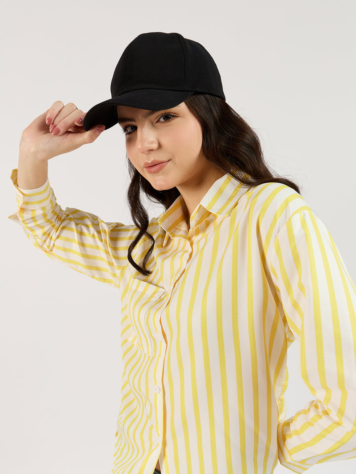 White Shirt with Yellow Stripes