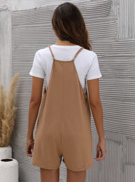 Khaki Playsuit With Straps
