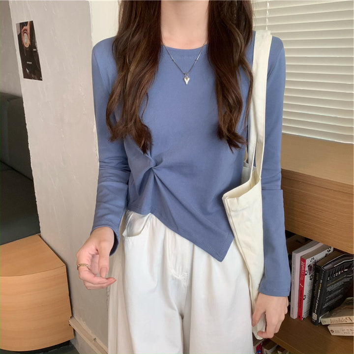 Blue Asymmetric Hem Top