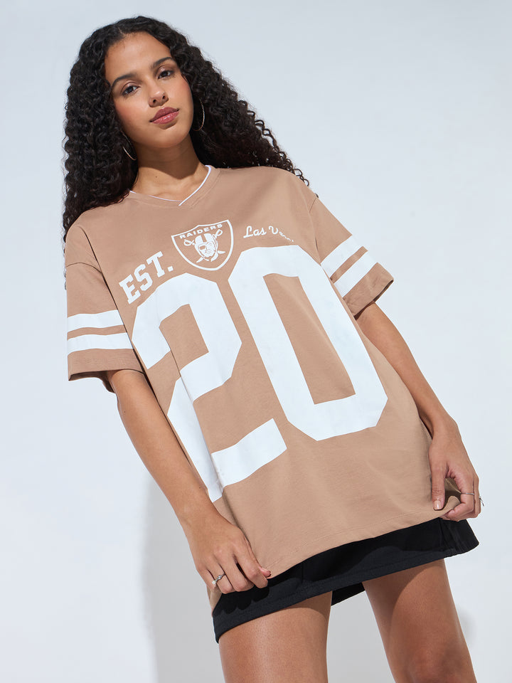 Brown Graphic Oversized T-Shirt