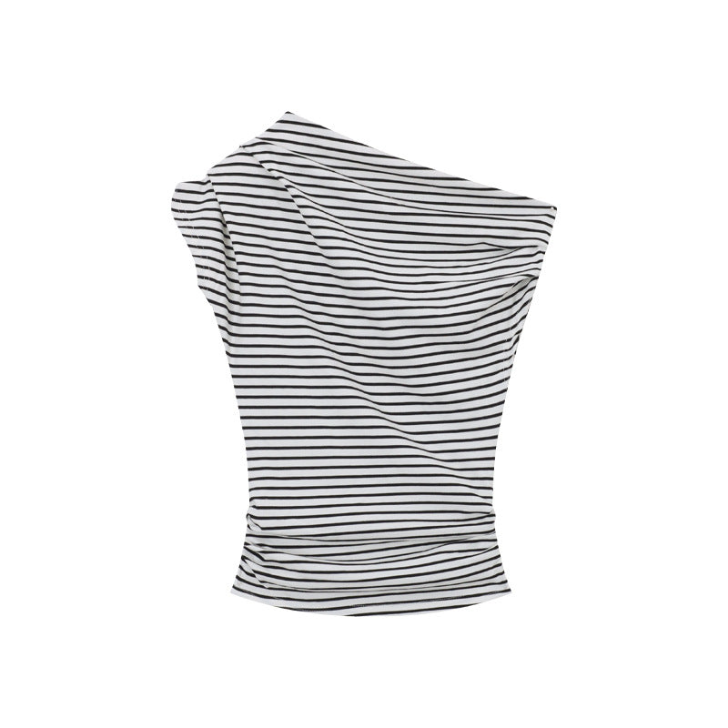 White Stripes Fitted Top
