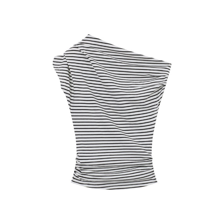 White Stripes Fitted Top