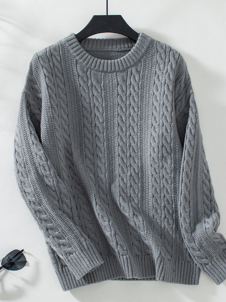 Grey Full Sleeves Round Neck Sweater