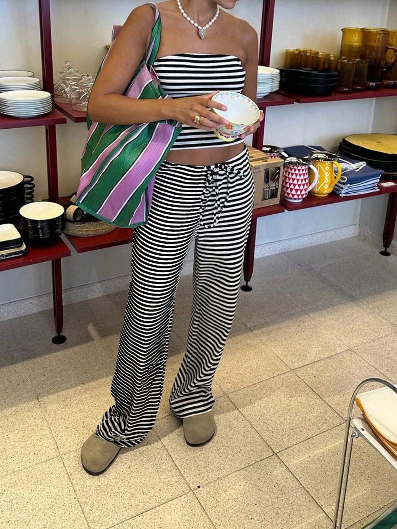 Black Off Shoulder Top And Pant Set