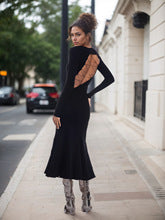 Black Full Sleeve Square Neck Dress