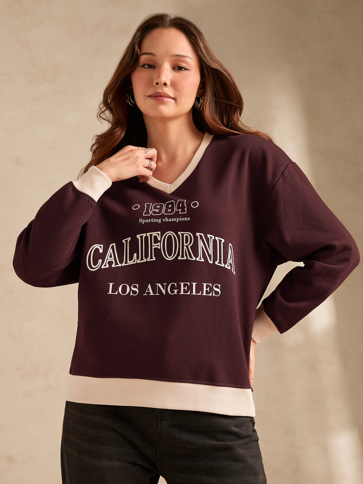 Brown Varsity Graphic Sweatshirt