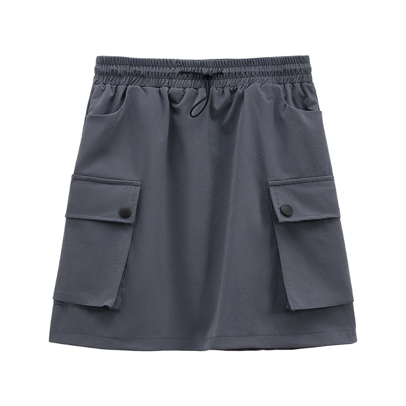 Grey Side Pocket Skirt