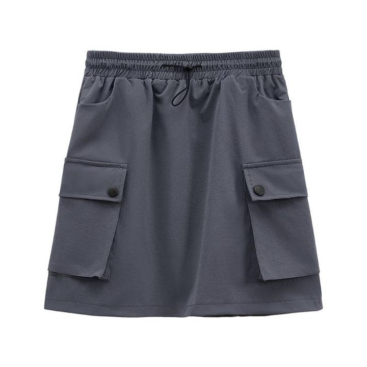 Grey Side Pocket Skirt
