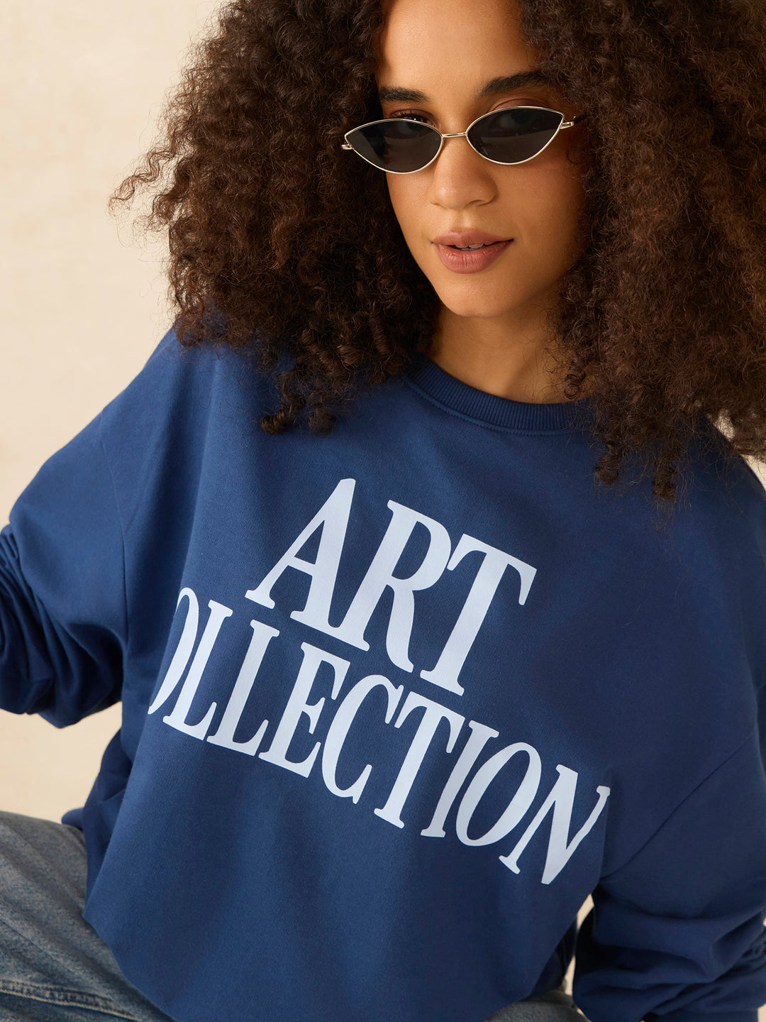 Blue Typographic Sweatshirt