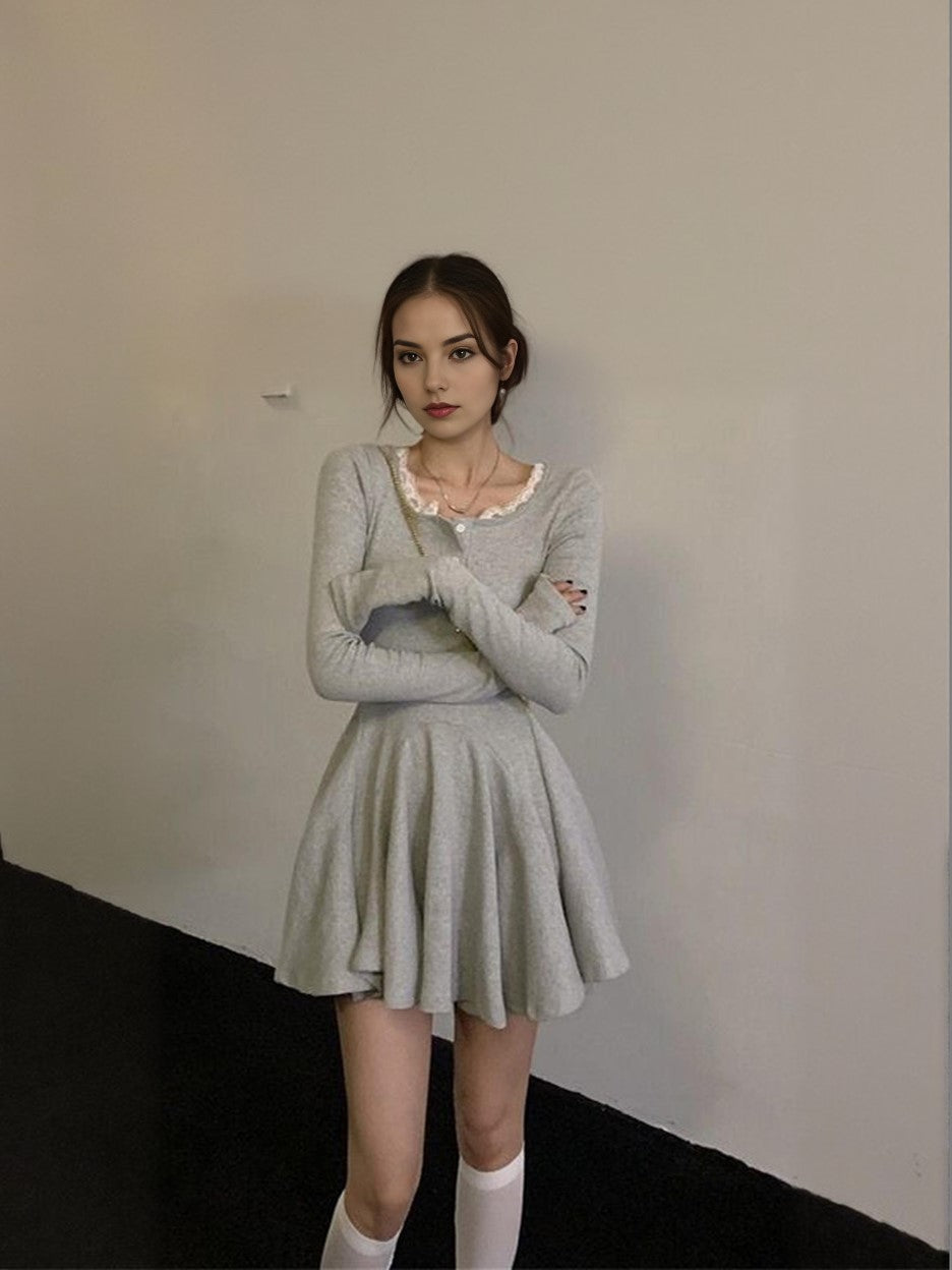 Button Down Skater Dress