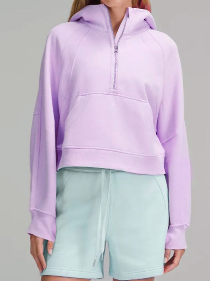 Purple Full Sleeve Collared Neck Sweatshirt