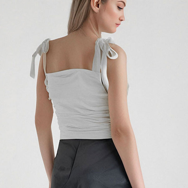 White Tie Up Tube Top