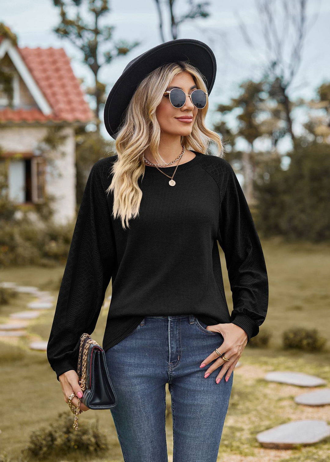 Black Full Sleeve Round Neck Sweaters