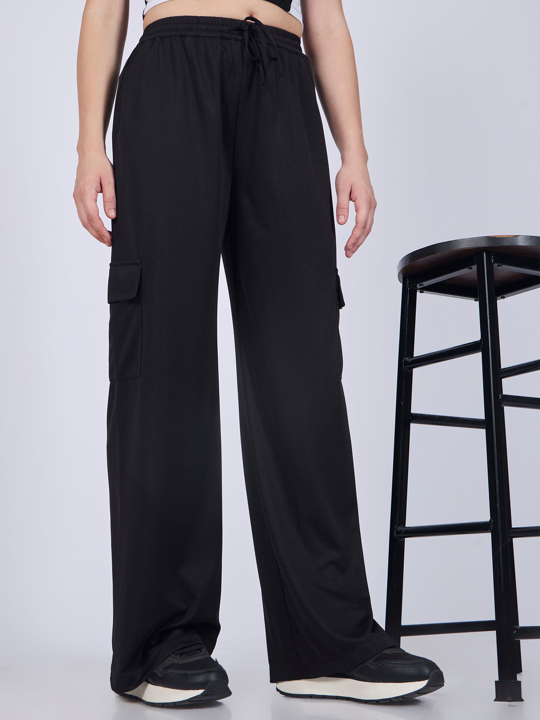 Black Wide Leg Cargo Pants