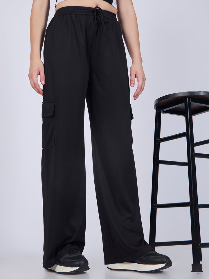 Black Wide Leg Cargo Pants