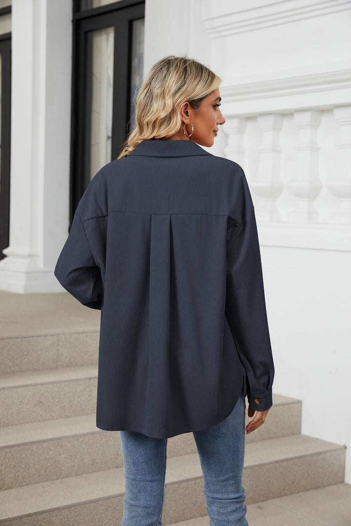 Navy Blue Full Sleeves Buttondown Shirt