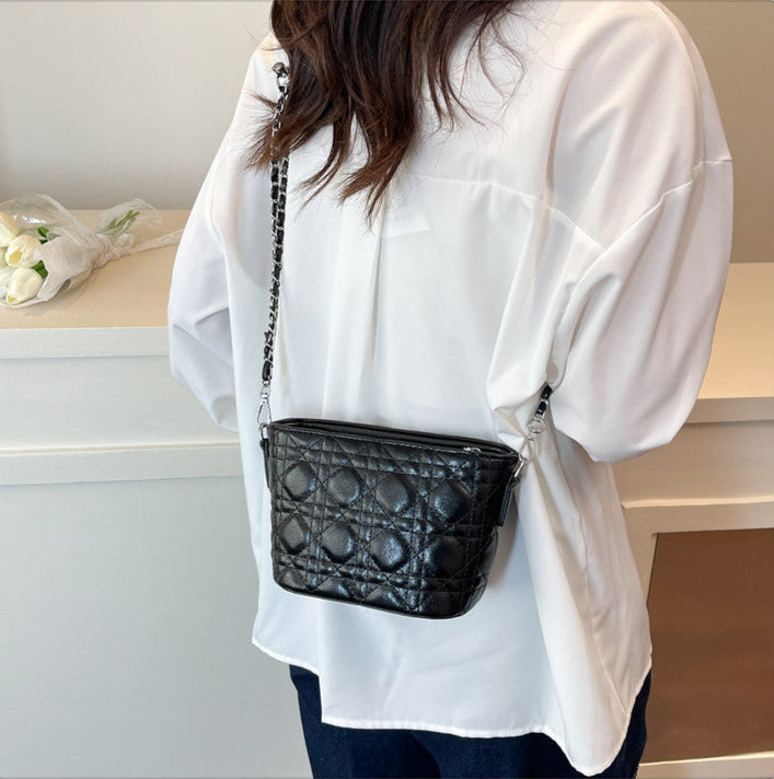 Black Mini Quilted Chain Handbag