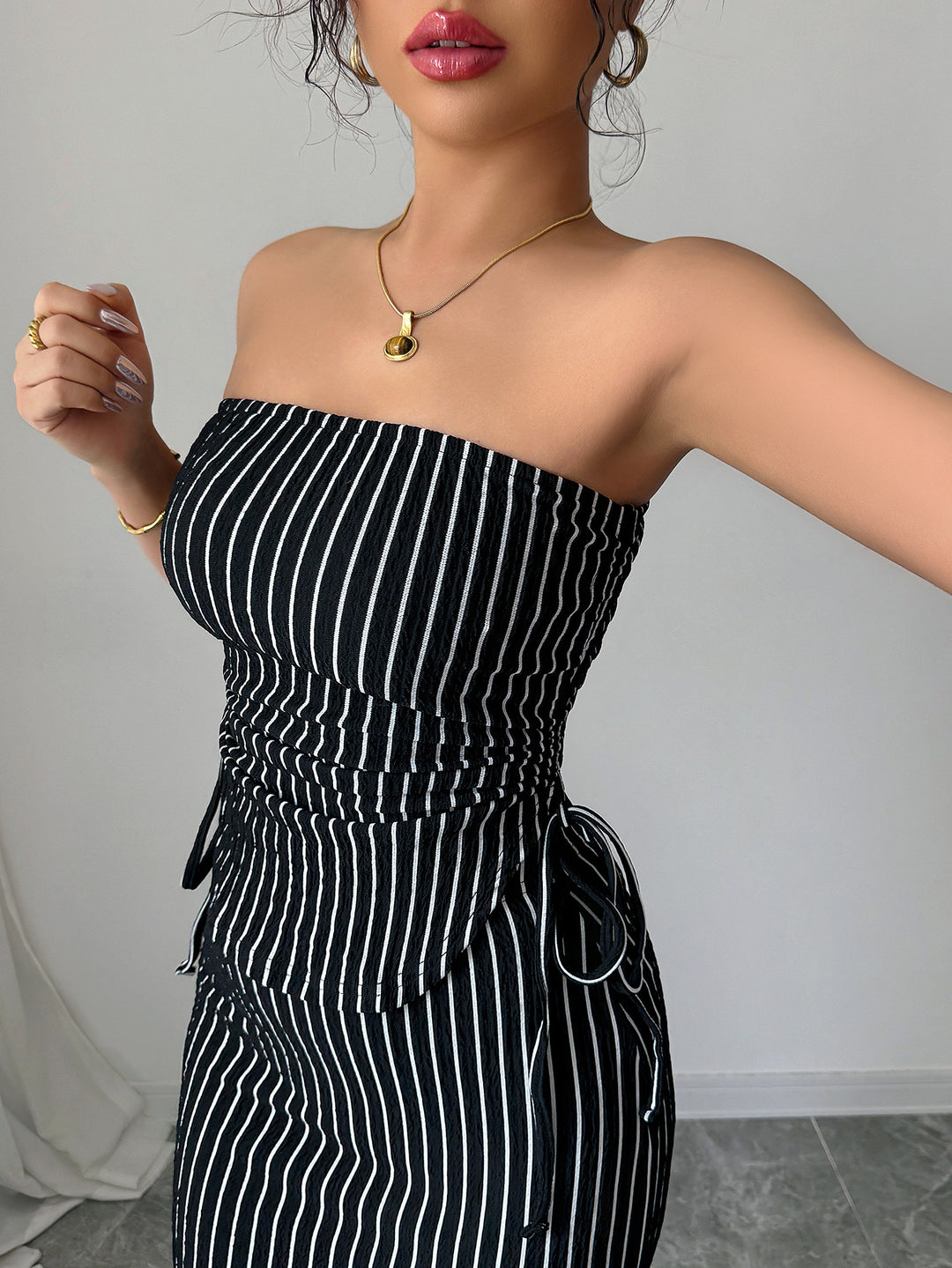 Black Strapless Bodycon Dress