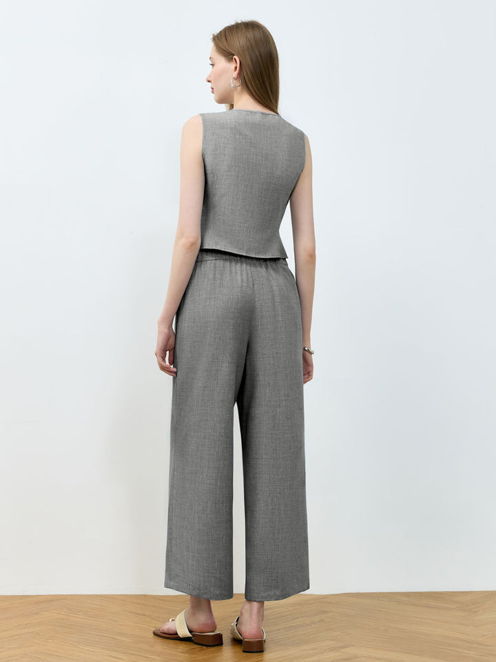 Grey Front Bow Top & Pant Set