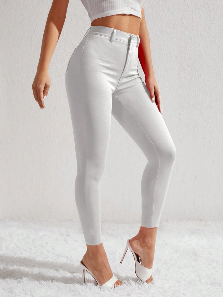 White Coloured High Waist Skinny Denims