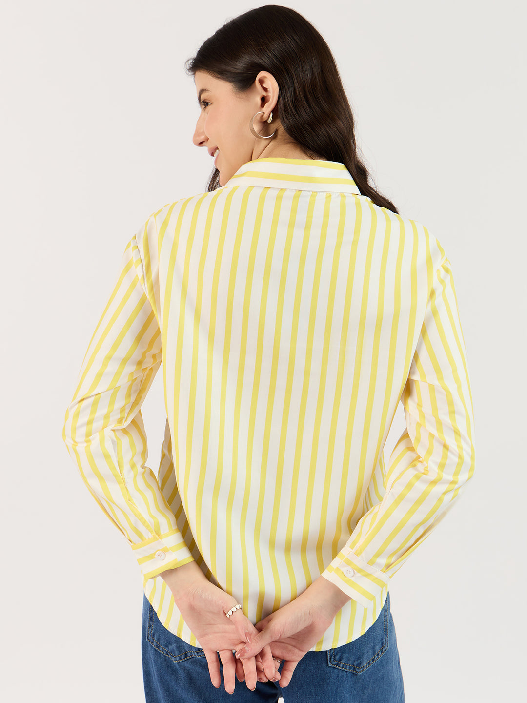 White Shirt with Yellow Stripes