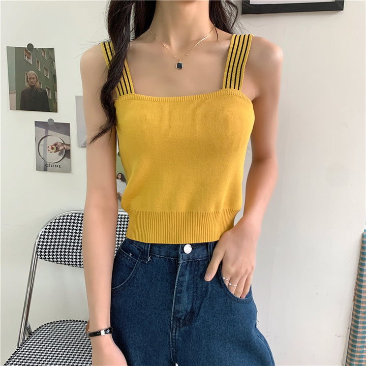 Yellow Square Neck Top