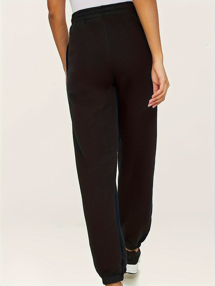 Black Basic Solid Elasticated Joggers