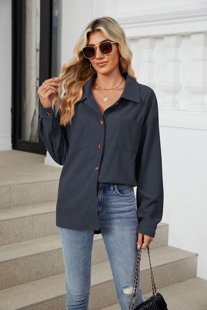 Navy Blue Full Sleeves Buttondown Shirt