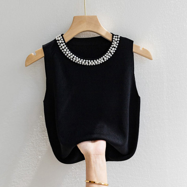 Black Pearl Studded Tank Top