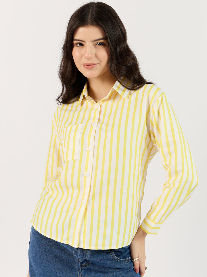 White Shirt with Yellow Stripes