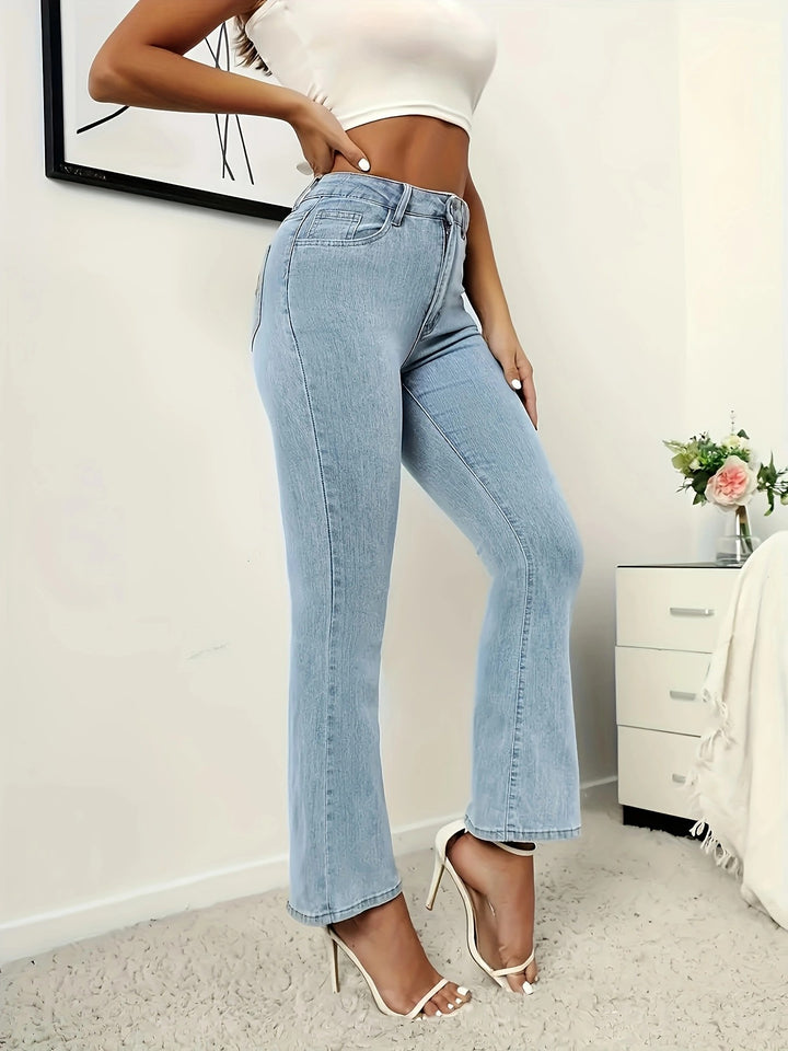 Blue Back Pocket Embroidered Denim