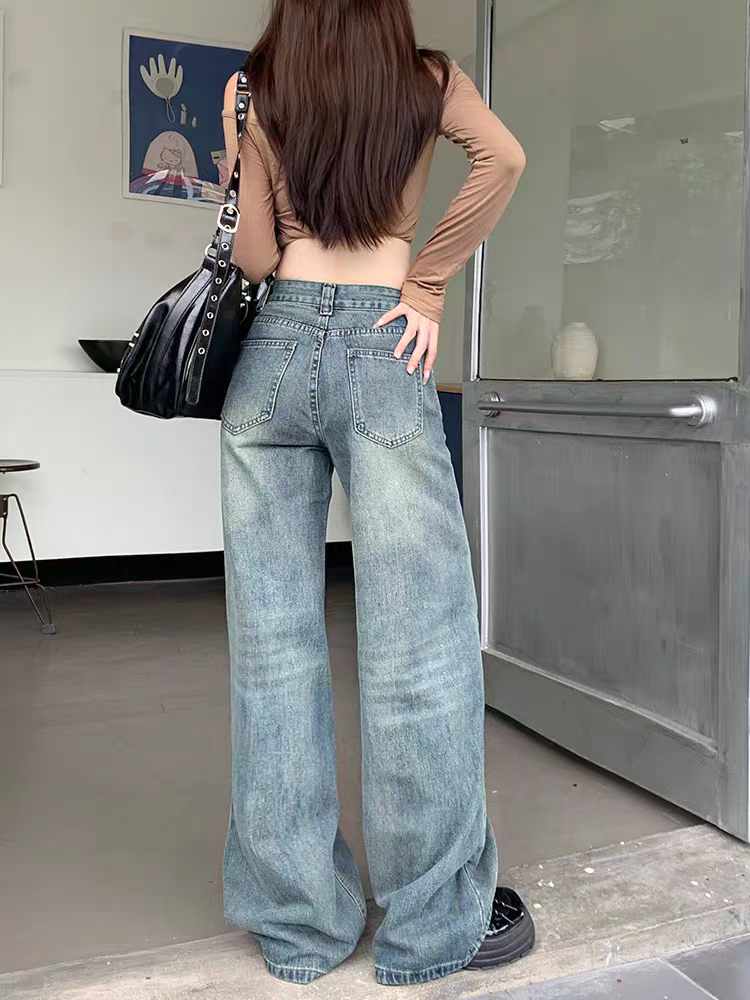 Blue Back Pocket Embroidered Denim