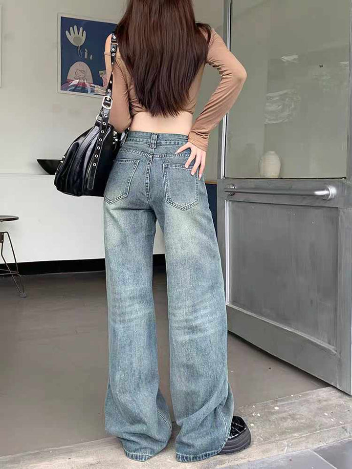 Blue Back Pocket Embroidered Denim