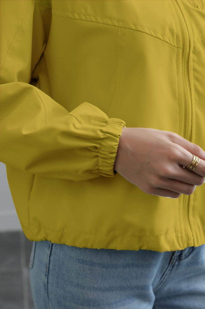 Olive Solid Cuffed Jacket