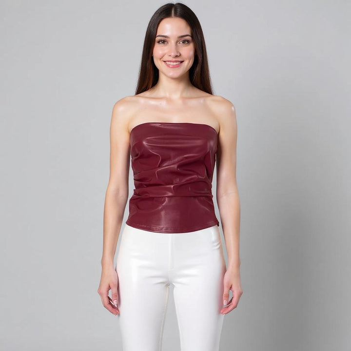 Burgundy Pu Finish Tube Top
