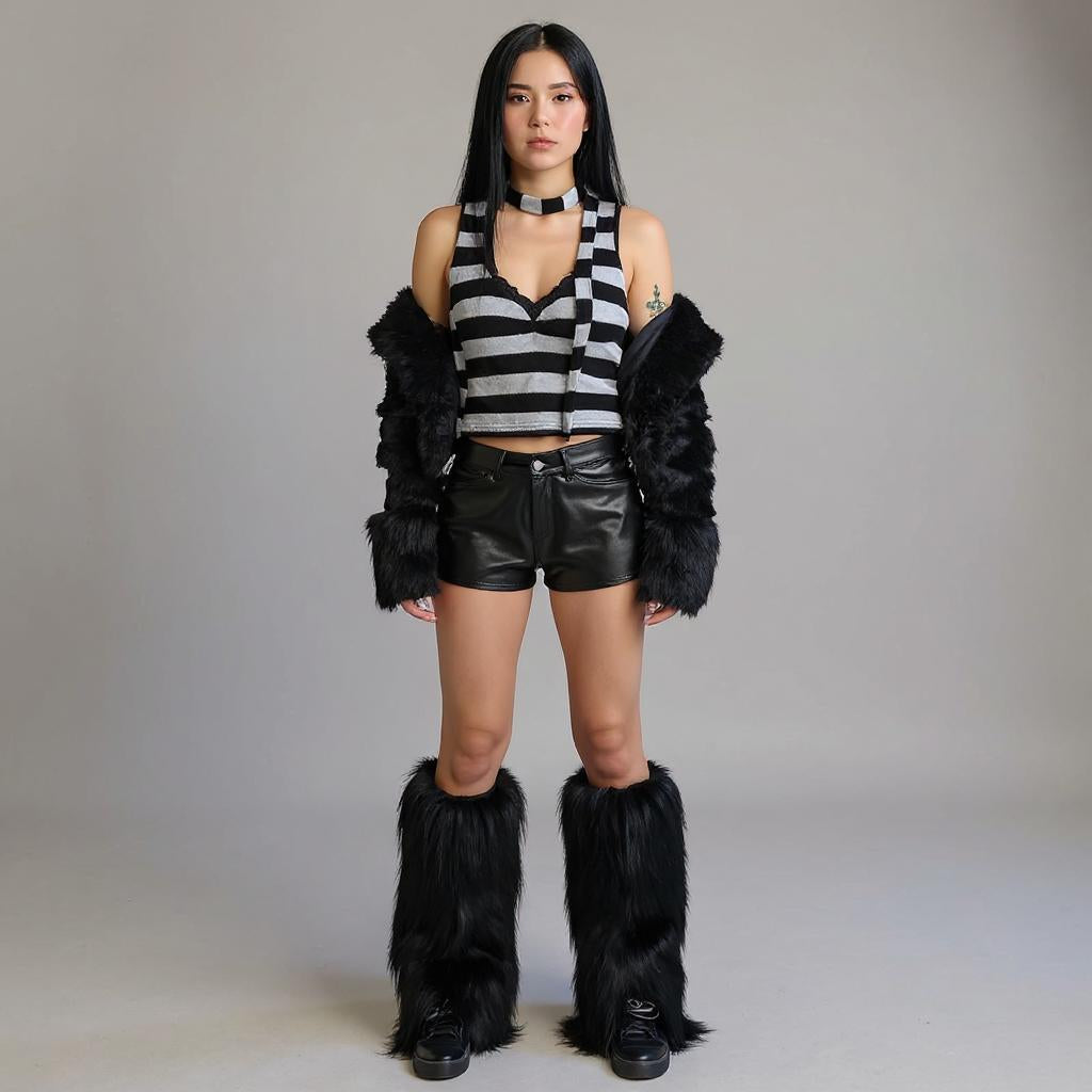 Grey Spaghetti Strap Stripe Camisole