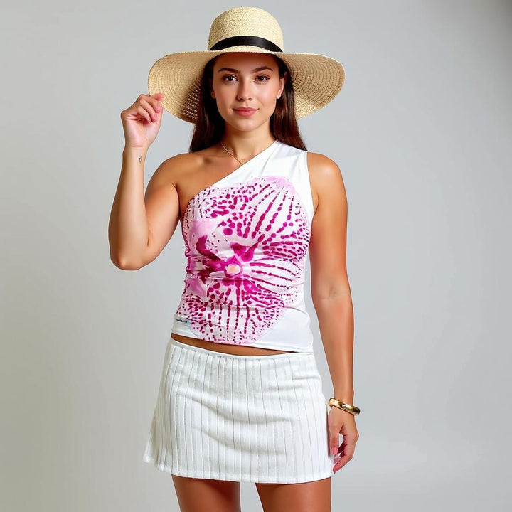 White One Shoulder Summer Top