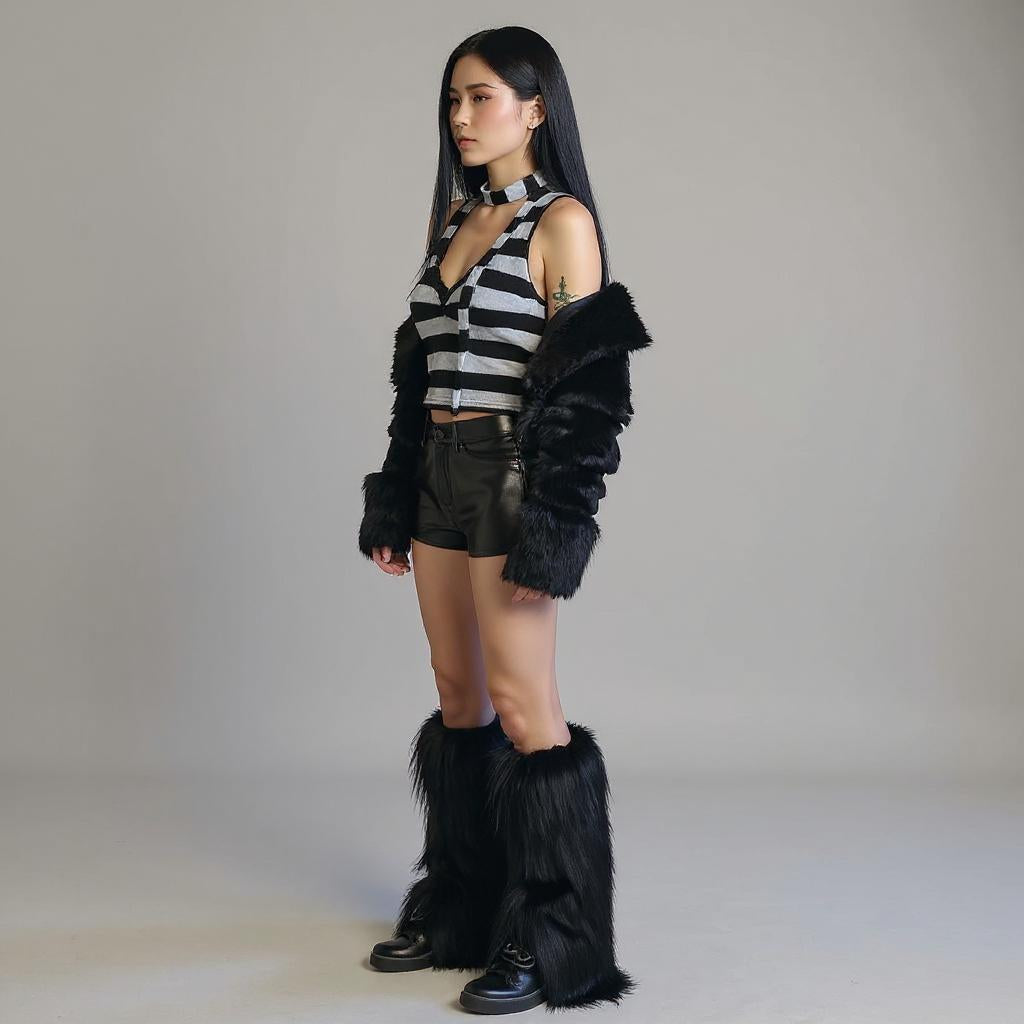 Grey Spaghetti Strap Stripe Camisole