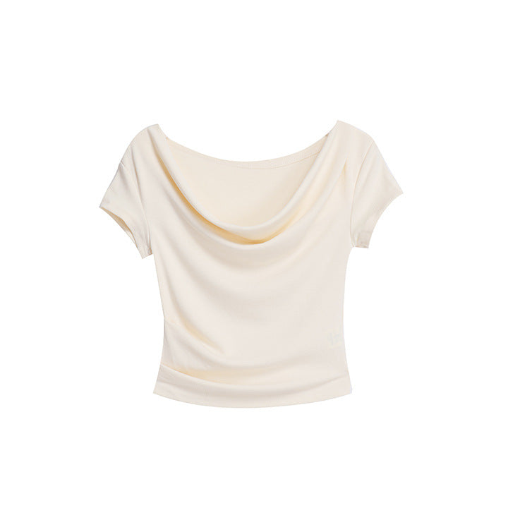 Off White Off Shoulder Fitted Top