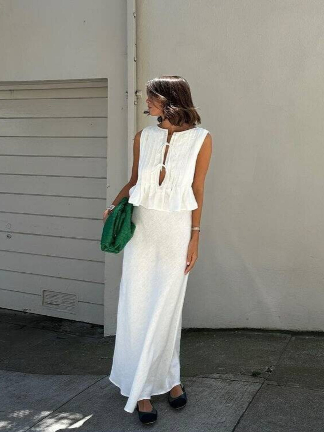 White Tie Up Blouse