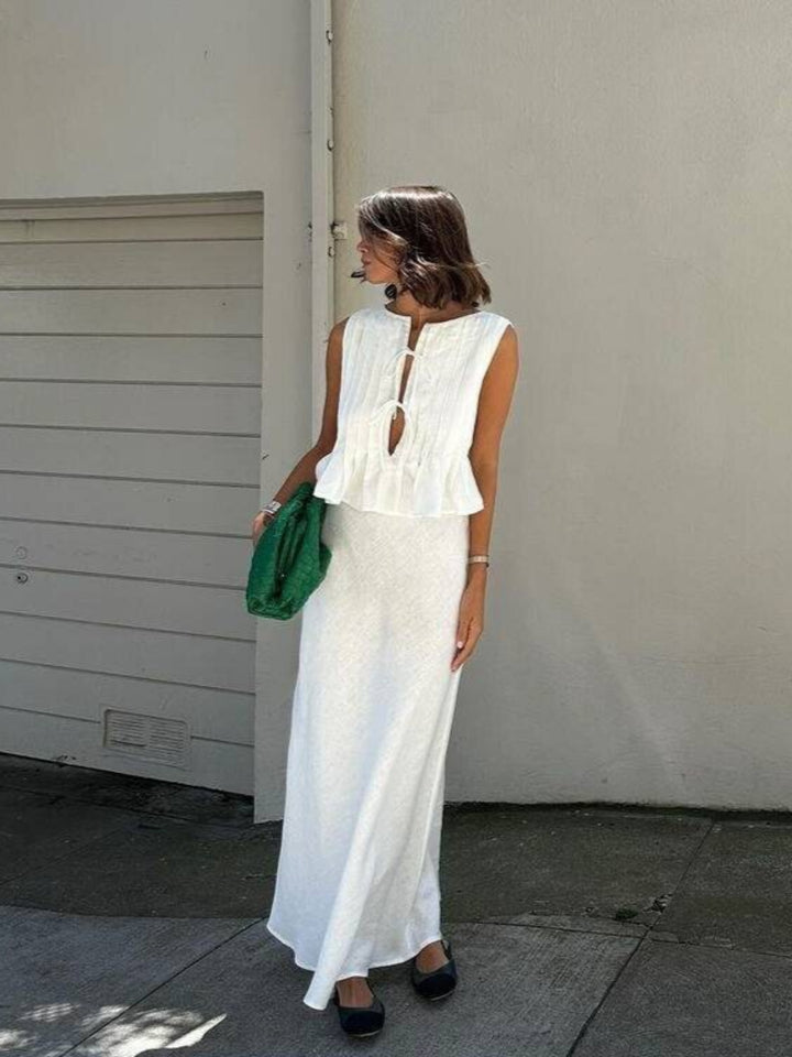 White Tie Up Blouse