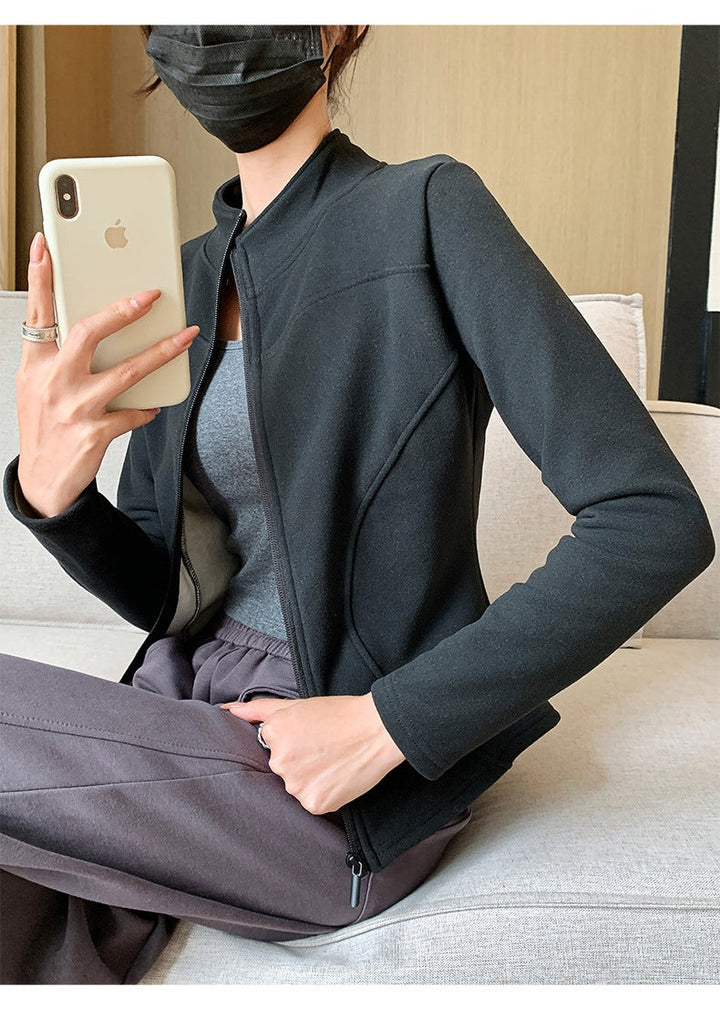 Black Full Sleeve Front Zip Jacket