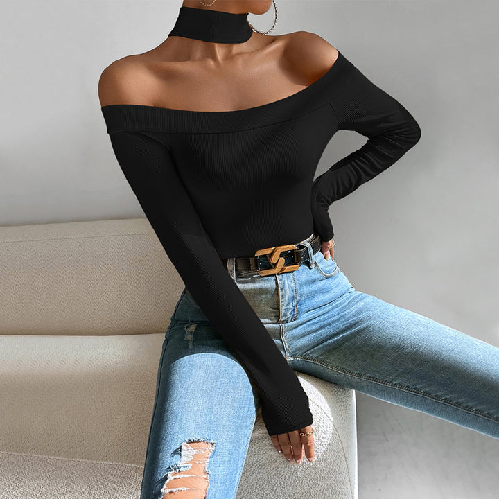 Black Off-Shoulder Racer Back Top