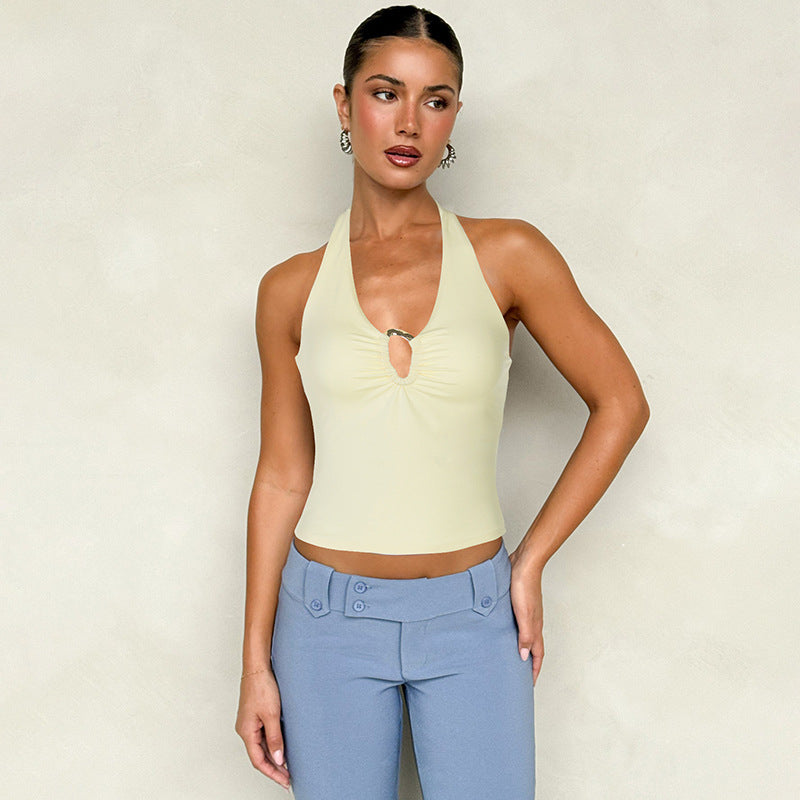 Yellow Halter Fitted Camisole
