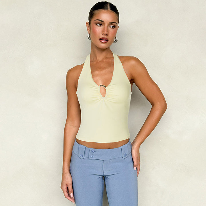 Yellow Halter Fitted Camisole