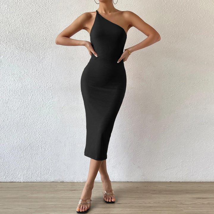 Black One Shoulder Back Detail Top