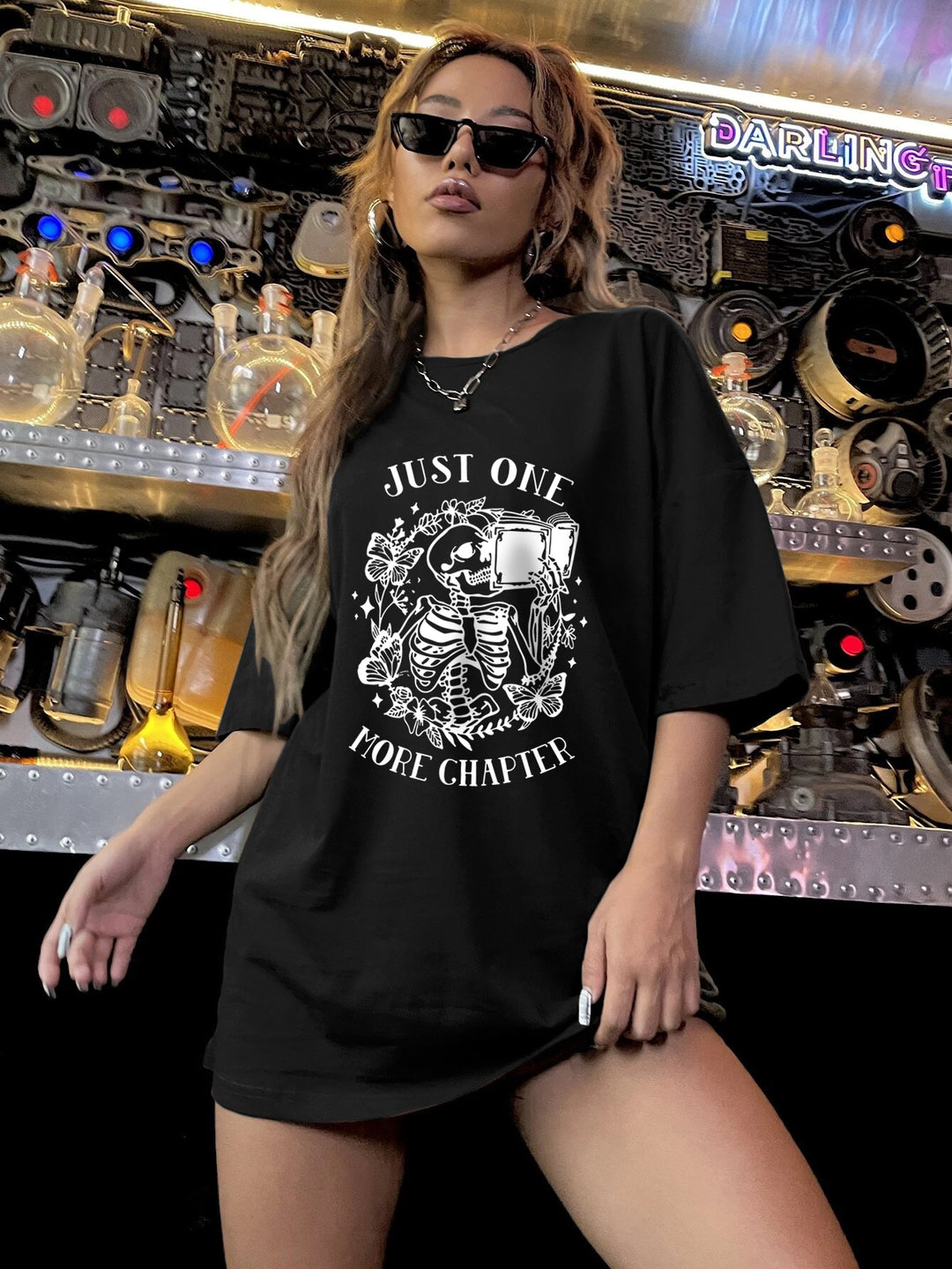 Black Chest Print Graphic Tshirt