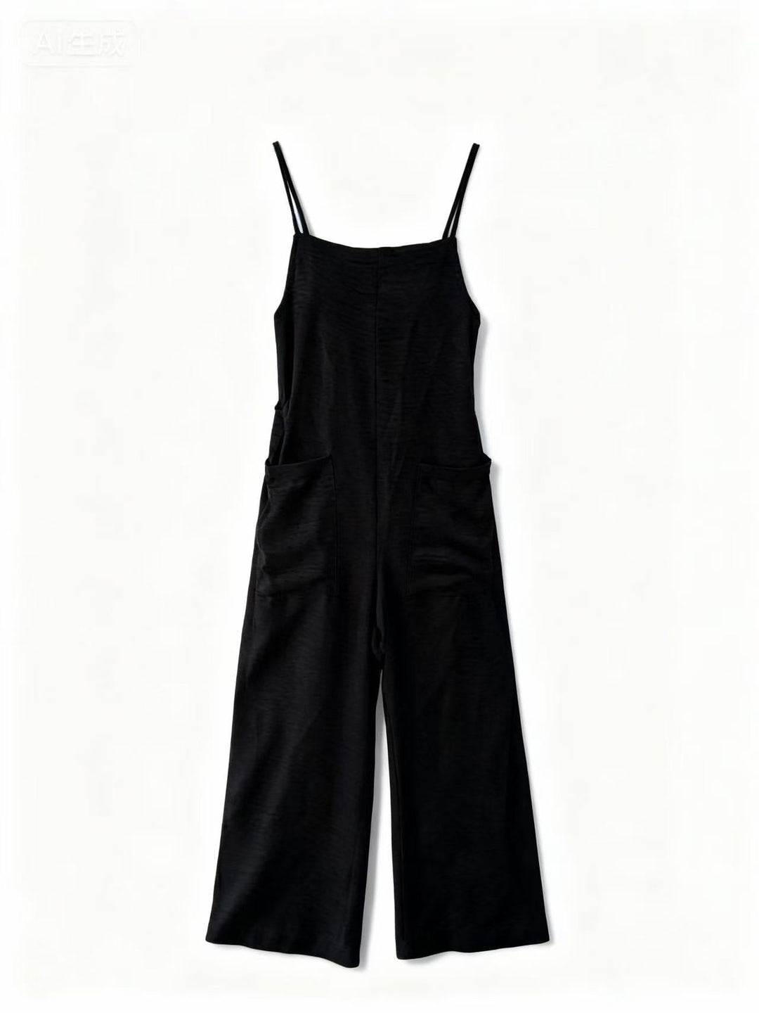 Black Double Spaghetti Strap Jumpsuits